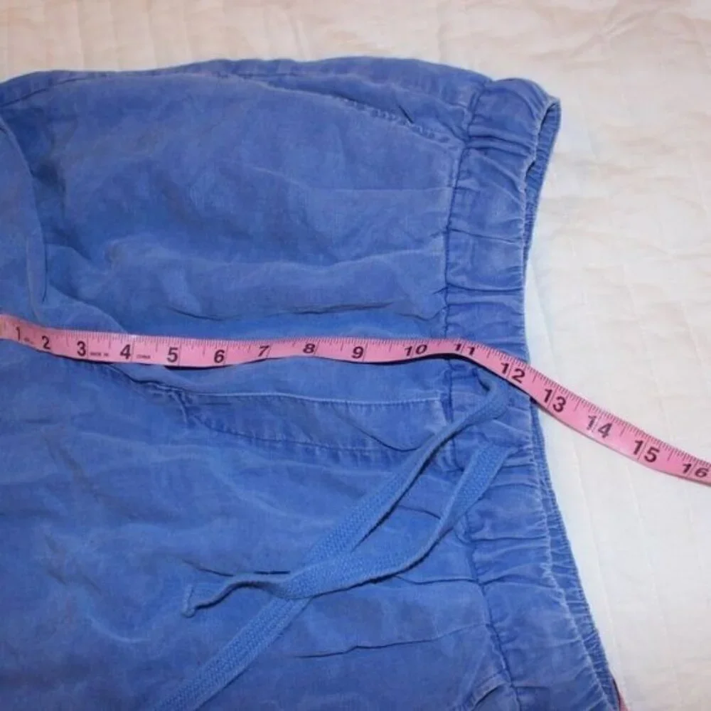 Zara Blue Linen high waisted Joggers Pants Women Size Small